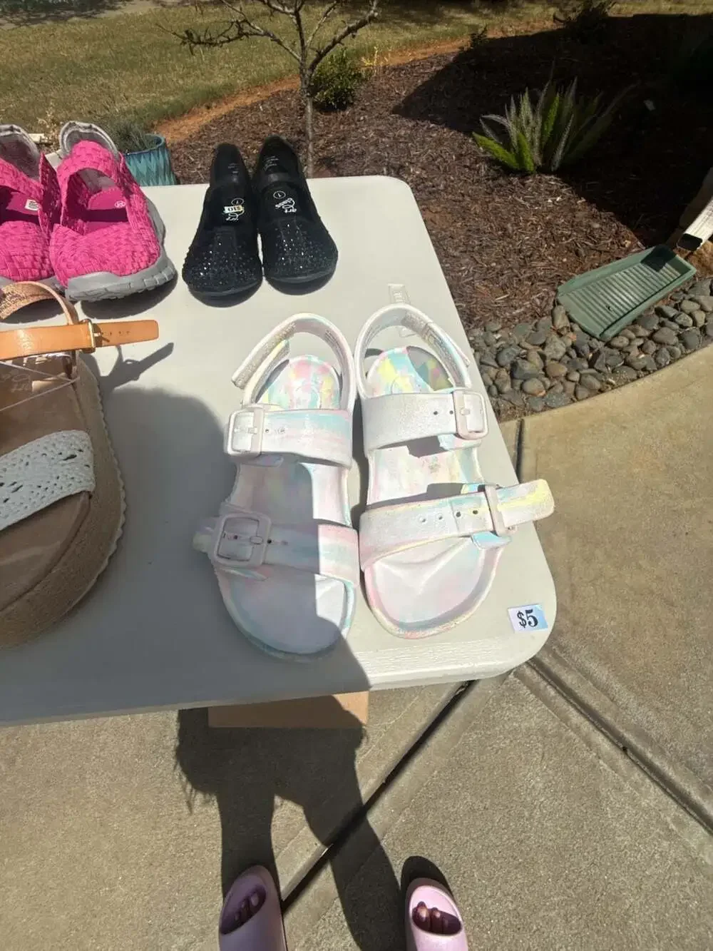 Cat & Jack Double Buckle EVA Summer Sandals Pink Multi
